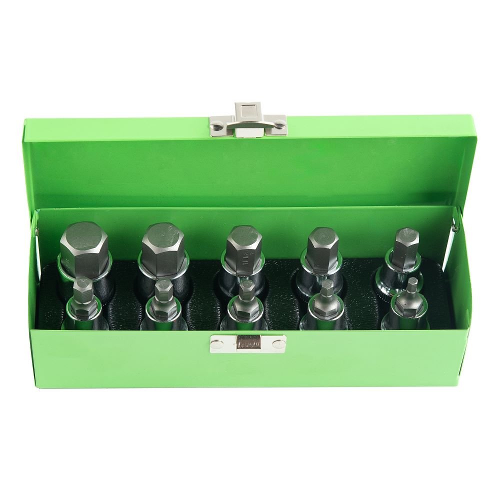 DSD TOOLS 10PCS 1/2” DR. HEX BIT SOCKET SET DS1217 image 0