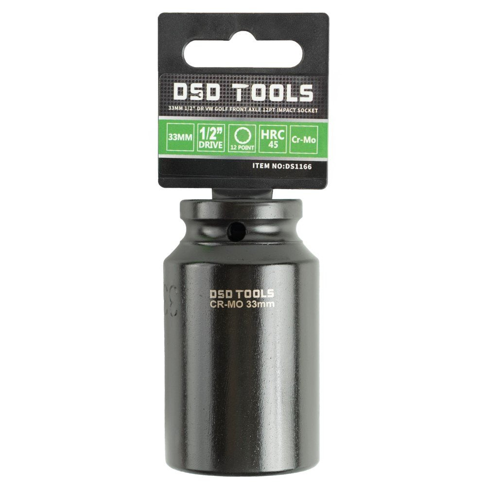 DSD TOOLS 1/2 DR 33MM 12PT VW GOLF FRONT AXLE IMPACT  SOCKET DS1166 image 0