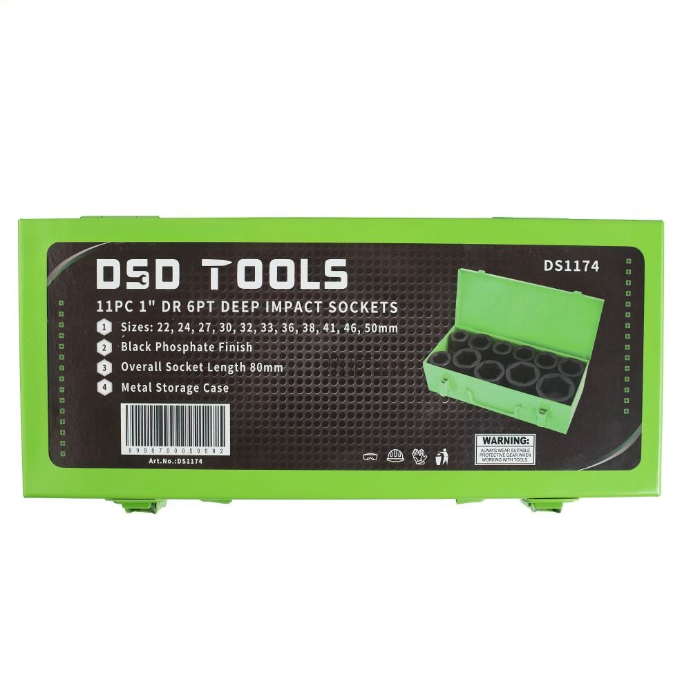 DSD TOOLS 11PC 1" DR 6PT DEEP IMPACT SOCKETS DS1174 image 4