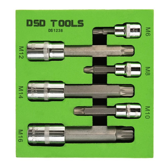 DSD TOOLS 6PC 3/8" & 1/2" DR TRIPLE SQUARE BIT SOCKET SET DS1238 image 0