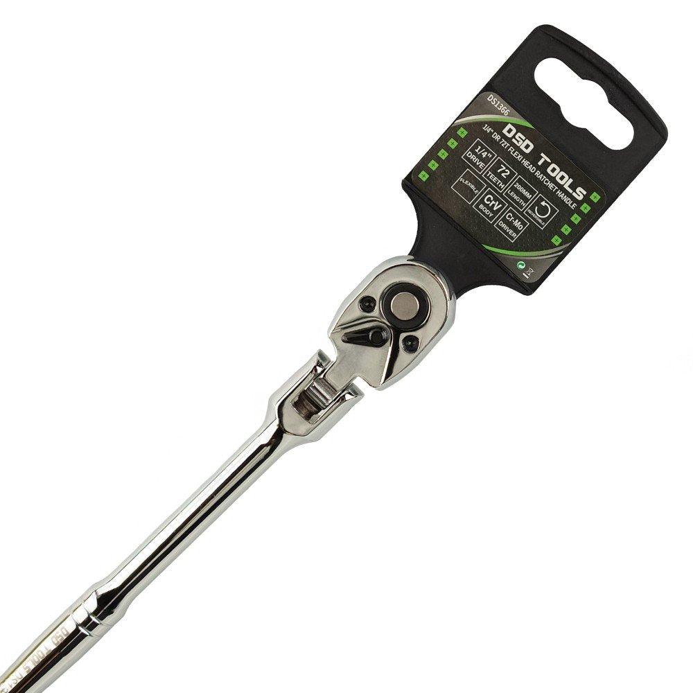 DSD TOOLS 1/4" DR 72T FLEXI HEAD RATCHET HANDLE DS1366 image 4