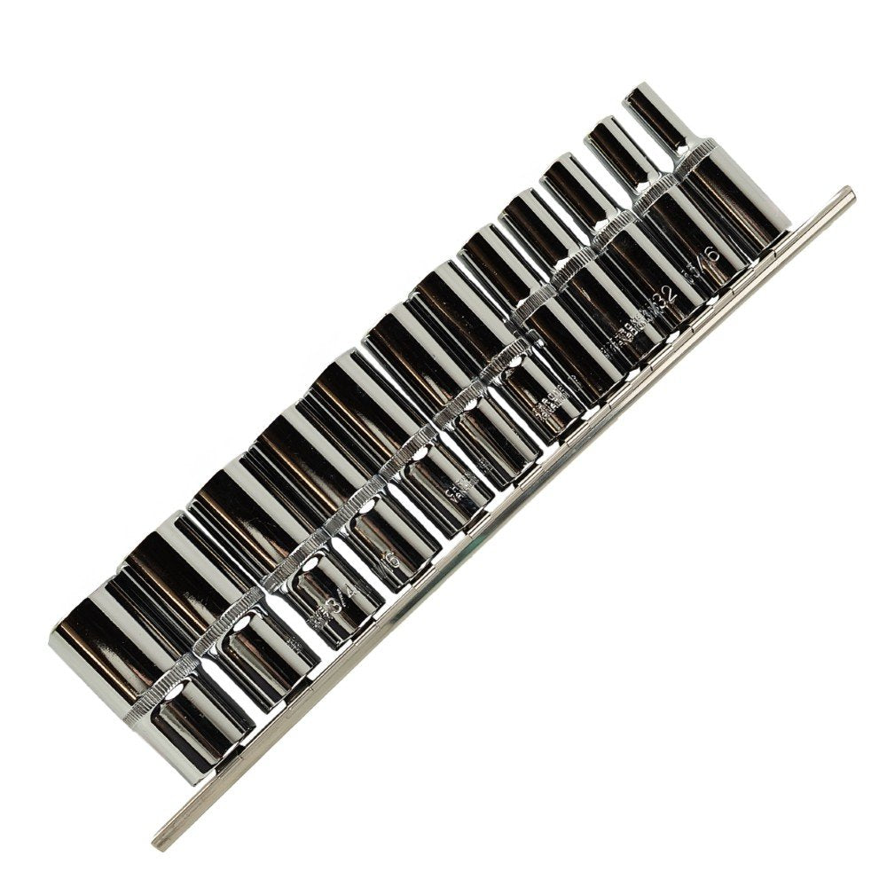 DSD TOOLS 12PC 3/8" DR 6PT DEEP SAE SOCKETS ON RAIL  DS1305 image 0
