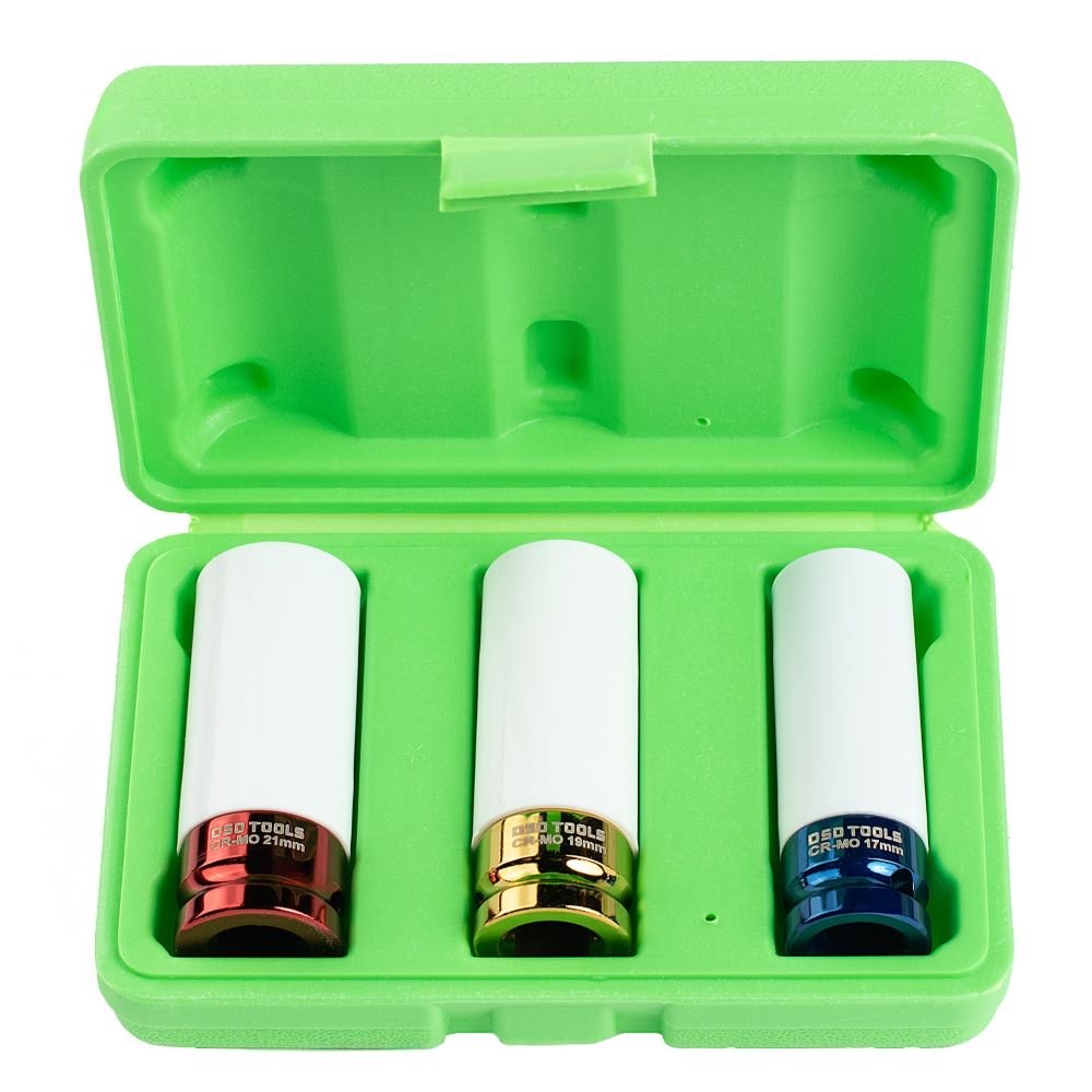 DSD TOOLS 3PC 1/2" DR DEEP IMPACT SOCKETS FOR ALLOY WHEELS DS1127 image 0