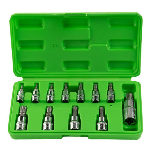 DSD TOOLS 12PC TAMPER STAR PLUS BIT SOCKETS SET 1/4" 3/8" 1/2' DR  DS1236 image 0