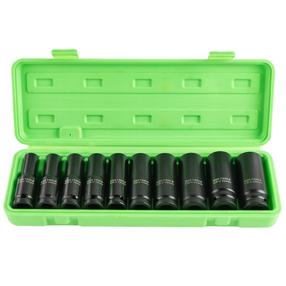 DSD TOOLS 10PC 1/2 DR DEEP IMPACT SOCKETS METRIC DS1171 image 0