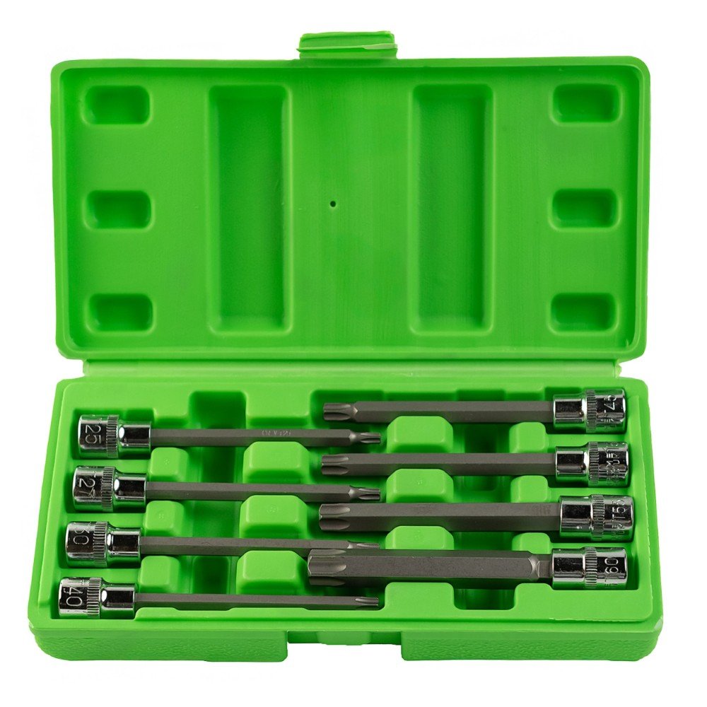 DSD TOOLS 8PC 3/8" DR 110MM(L) TAMPER STAR BIT SOCKETS DS1228 image 0