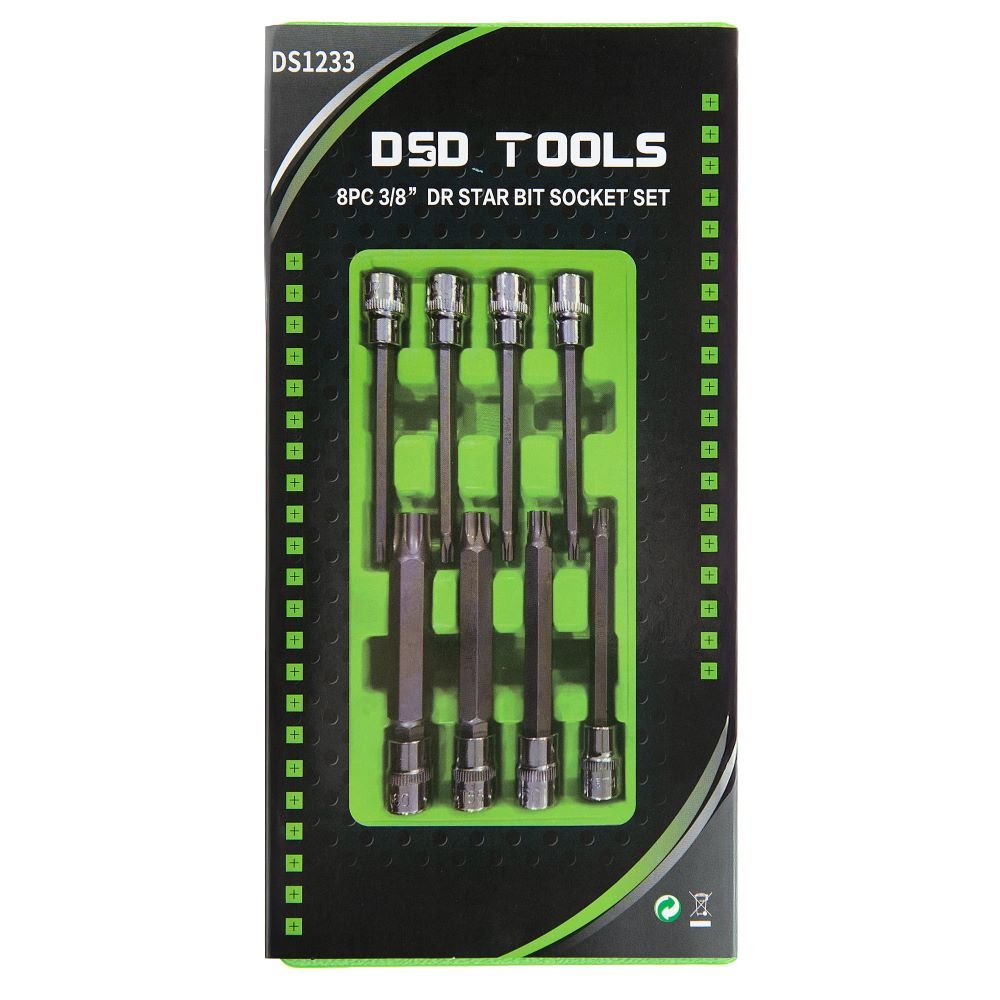 DSD TOOLS 8PC 3/8" DR 110MM(L) STAR BIT SOCKETS DS1233 image 4