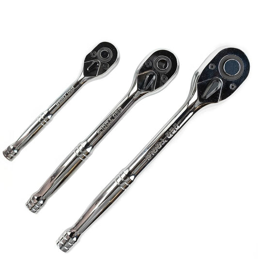 DSD TOOLS 3PC HAND RATCHET SET 1/4" - 3/8" - 1/2" DS1084 image 0