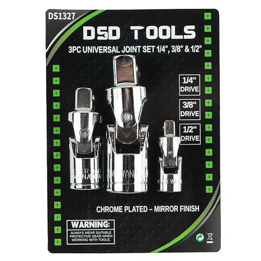 DSD TOOLS 3PC UNIVERSAL JOINT SET 1/4", 3/8" & 1/2" DS1327 image 1