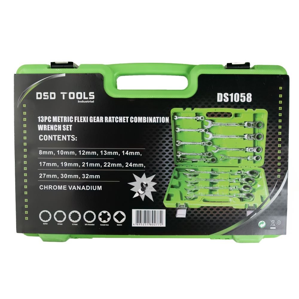 DSD TOOLS 13PC METRIC FLEX GEAR RATCHET COMBINATION WRENCH SET DS1058 image 6
