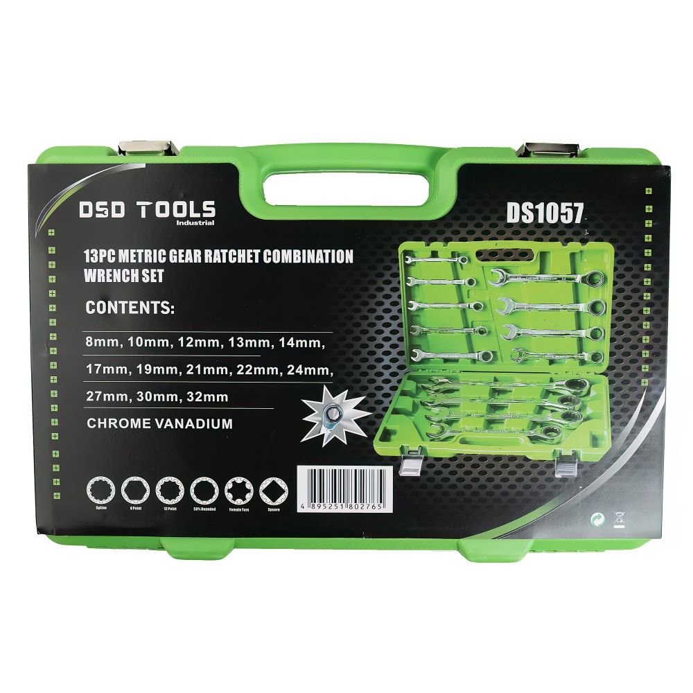 DSD TOOLS 13PC METRIC GEAR RATCHET COMBINATION WRENCH SET DS1057 image 5