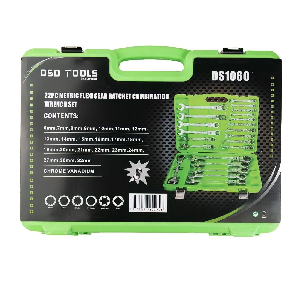 DSD TOOLS 22PC METRIC FLEX GEAR RATCHET COMBINATION WRENCH SET DS1060 image 5