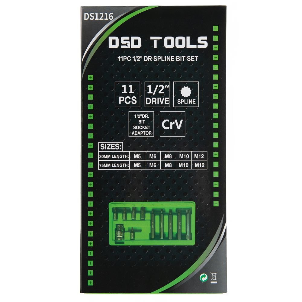 DSD TOOLS 11PC 1/2" DR SPLINE BIT SET DS1216 image 5