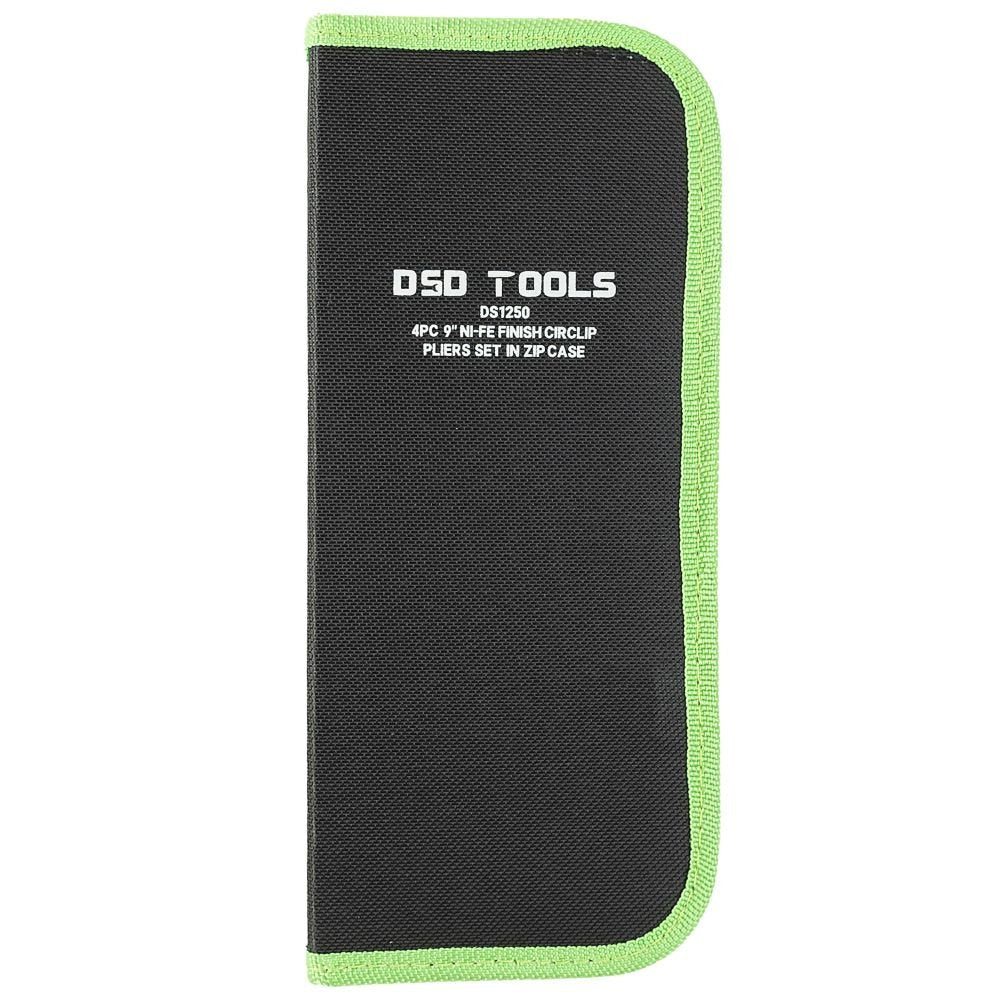 DSD TOOLS 4PC 9" NI-FE FINISH CIRCLIP PLIERS SET IN ZIP CASE DS1250 image 2
