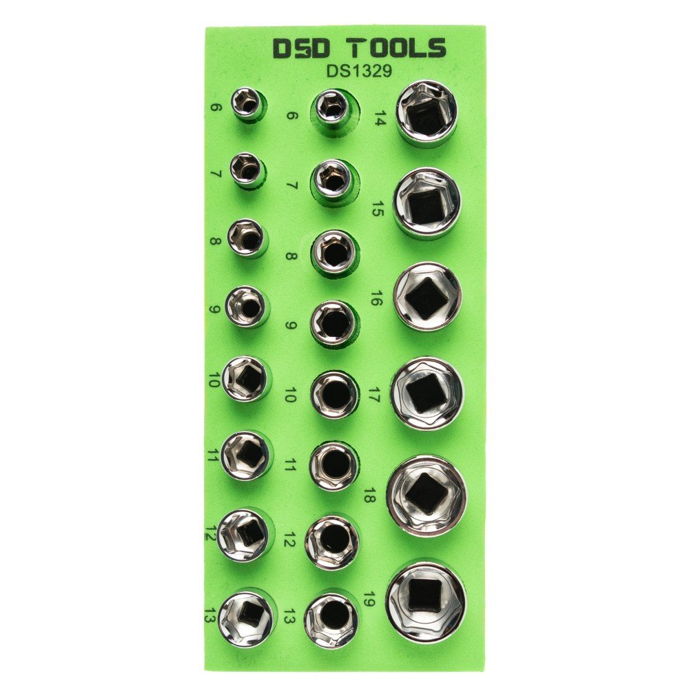 DSD TOOLS 22PC 1/4" & 3/8" DR SUPER LOCK SOCKETS DS1329 image 0