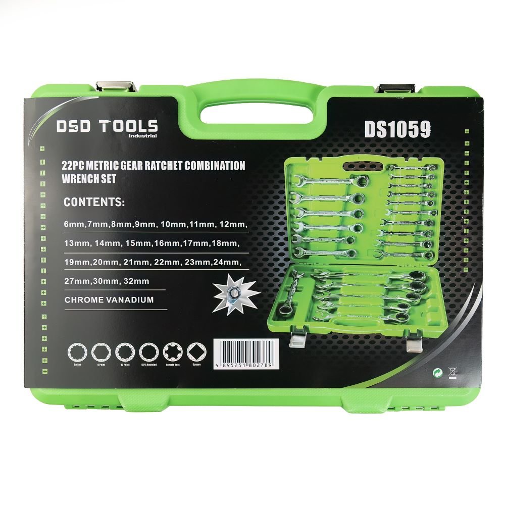 DSD TOOLS 22PC METRIC GEAR RATCHET COMBINATION WRENCH SET DS1059 image 5