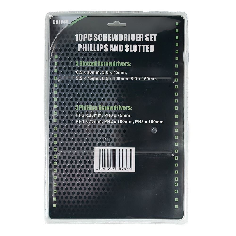 DSD TOOLS 10PC SCREWDRIVER SET PHILIPS AND SLOTTED DS1048 image 2