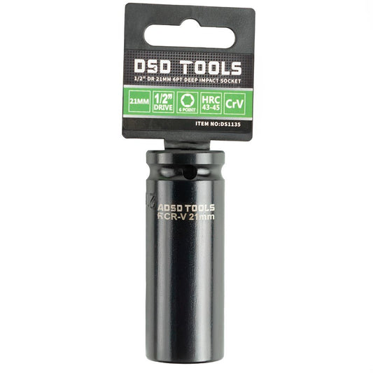 DSD TOOLS 1/2 DR 21MM 6PT DEEP IMPACT SOCKET DS1135 image 0