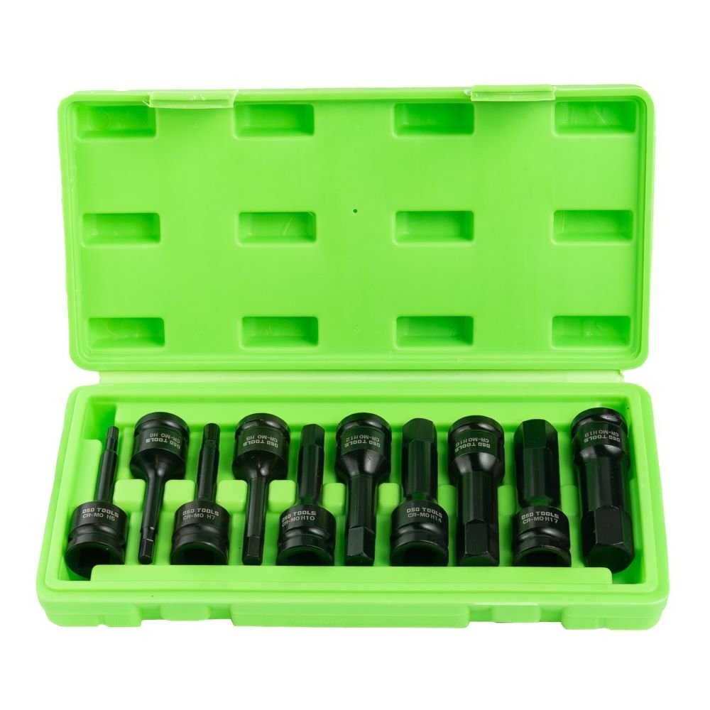DSD TOOLS 10PC 1/2" DR IMPACT HEX BIT SOCKETS DS1107 image 0