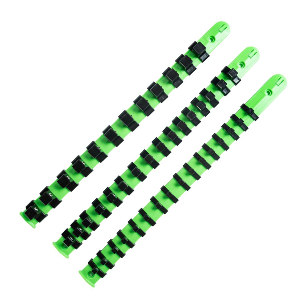 DSD TOOLS 3PC 1/4", 3/8", 1/2" DR SOCKET STORAGE RAILS - 44 CLIPS DS1359 image 0