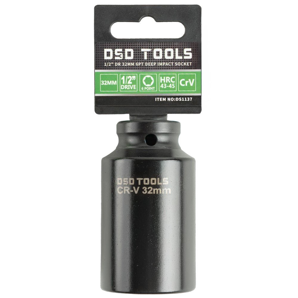 DSD TOOLS 1/2 DR 32MM 6PT DEEP IMPACT SOCKET DS1137 image 0