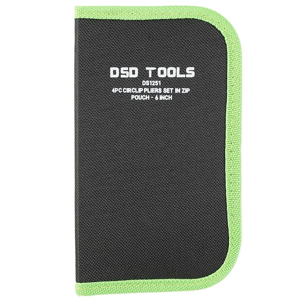 DSD TOOLS 4PC CIRCLIP PLIERS SET IN ZIP POUCH - 6 INCH DS1251 image 2