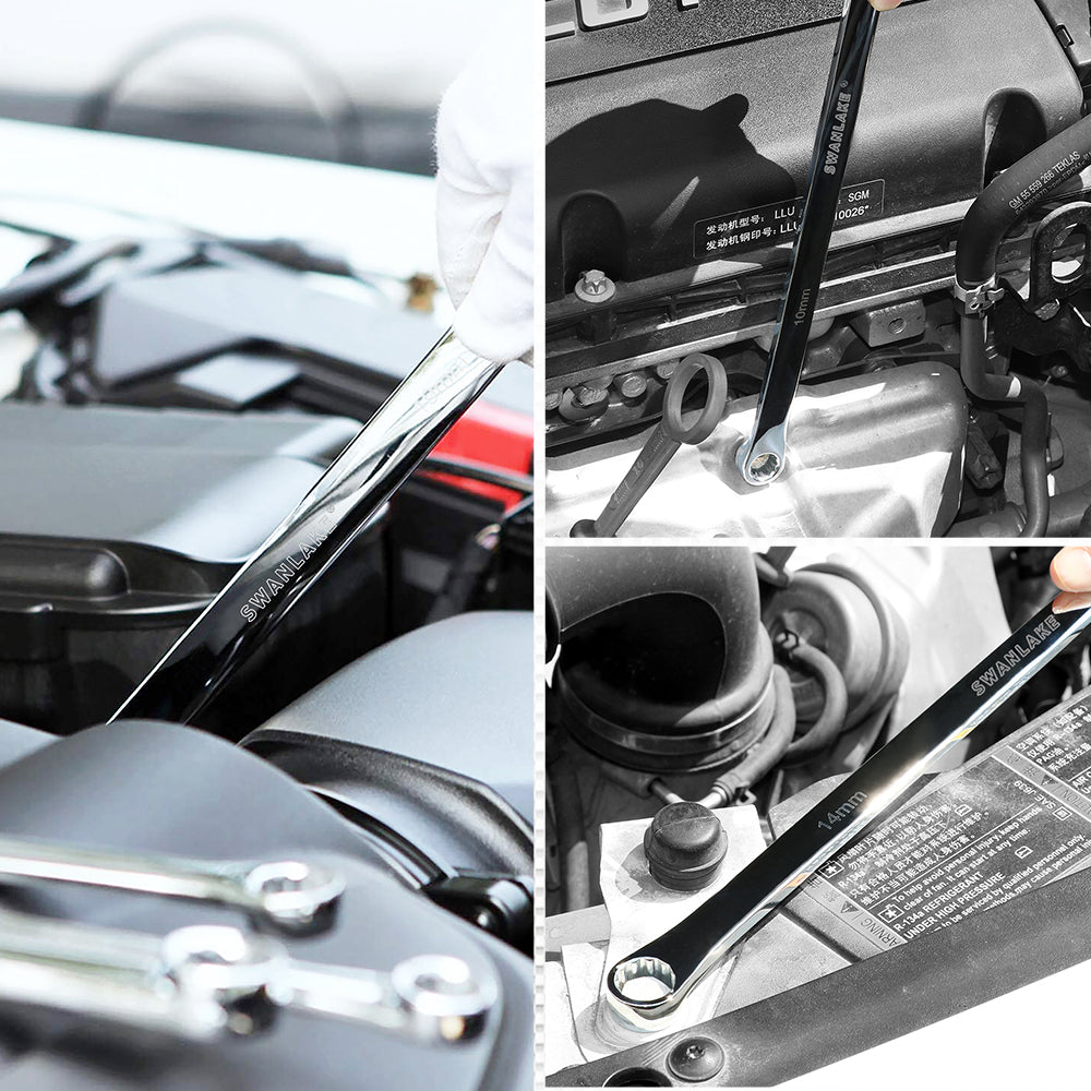 7Pc Aviation Double Ended Ring Extra Long Spanner Set 8 - 24mm