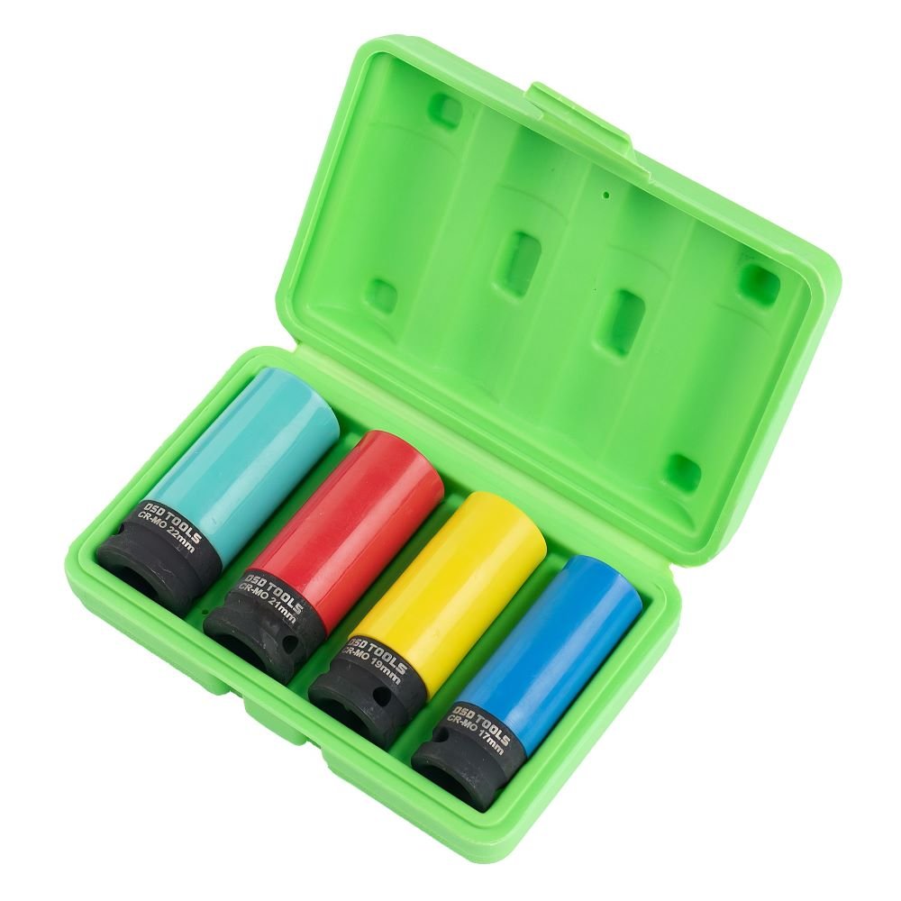 DSD TOOLS 4PC 1/2" DR DEEP IMPACT SOCKETS FOR ALLOY WHEELS DS1187 image 1