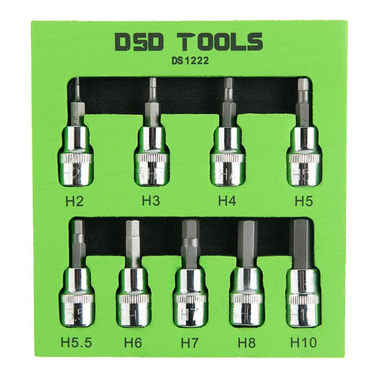 DSD TOOLS 9PC 3/8" DR HEX BIT SOCKETS DS1222 image 0