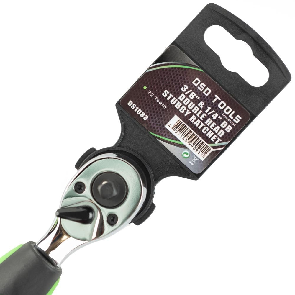 DSD TOOLS 3/8" & 1/4" DR DOUBLE HEAD STUBBY RATCHET DS1083 image 2