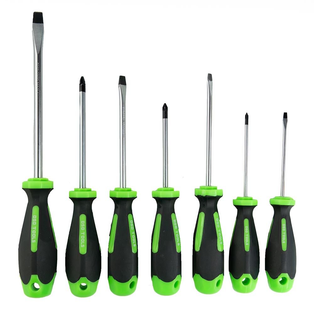 DSD TOOLS 7PC SOFT GRIP SCREWDRIVER SET POZI & SLOTTED DS1049 image 0