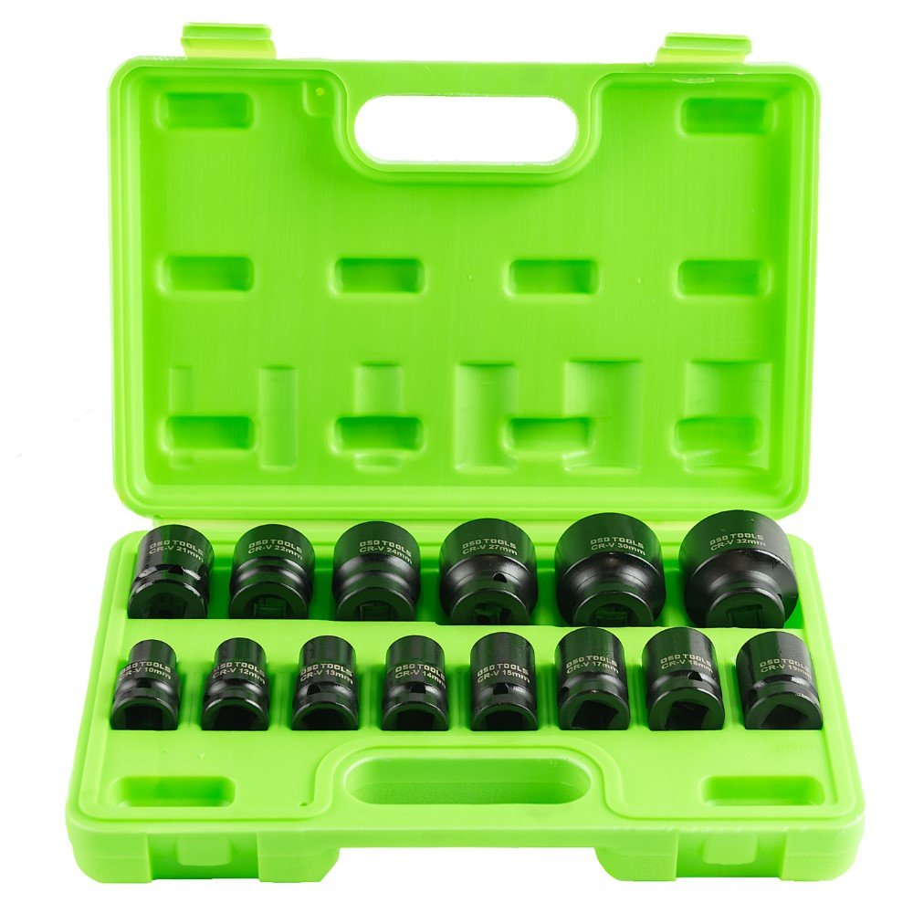 DSD TOOLS 14PC 1/2 DR 6PT SHALLOW IMPACT SOCKRT METRIC DS1115 image 0