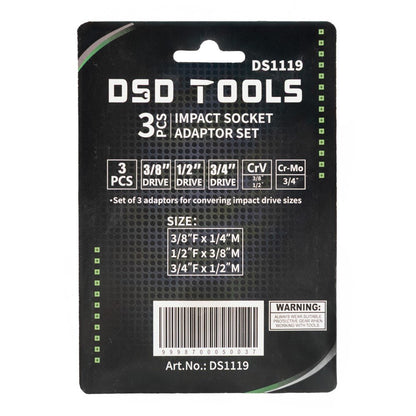 DSD TOOLS 3PC IMPACT SOCKET ADAPTOR SET DS1119 image 2