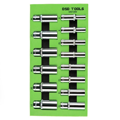 DSD TOOLS 14PC 3/8" DR DEEP SOCKETS 8-21MM DS1300 image 0