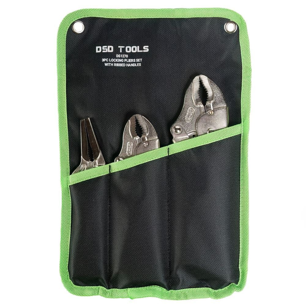 DSD TOOLS 3PC LOCKING PLIERS SET WITH RIBBED HANDLES DS1270 image 2