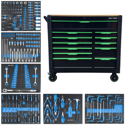 DSD TOOLS 12 DRAWERS CASTER MOUNTED ROLLER TOOL CHEST CABINET TOOLS INCLUDED DS1063