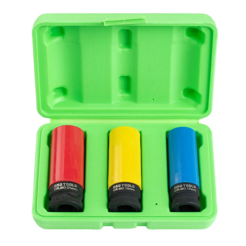 DSD TOOLS 3PC 1/2" DR DEEP IMPACT SOCKETS FOR ALLOY WHEELS DS1186 image 0