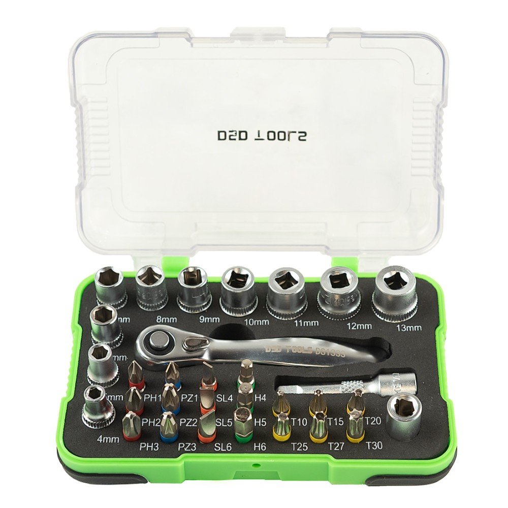 DSD TOOLS 31PC 1/4" DR SOCKET &amp; BIT SET DS1333 image 0