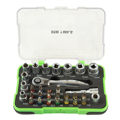 DSD TOOLS 31PC 1/4" DR SOCKET &amp; BIT SET DS1333 image 0