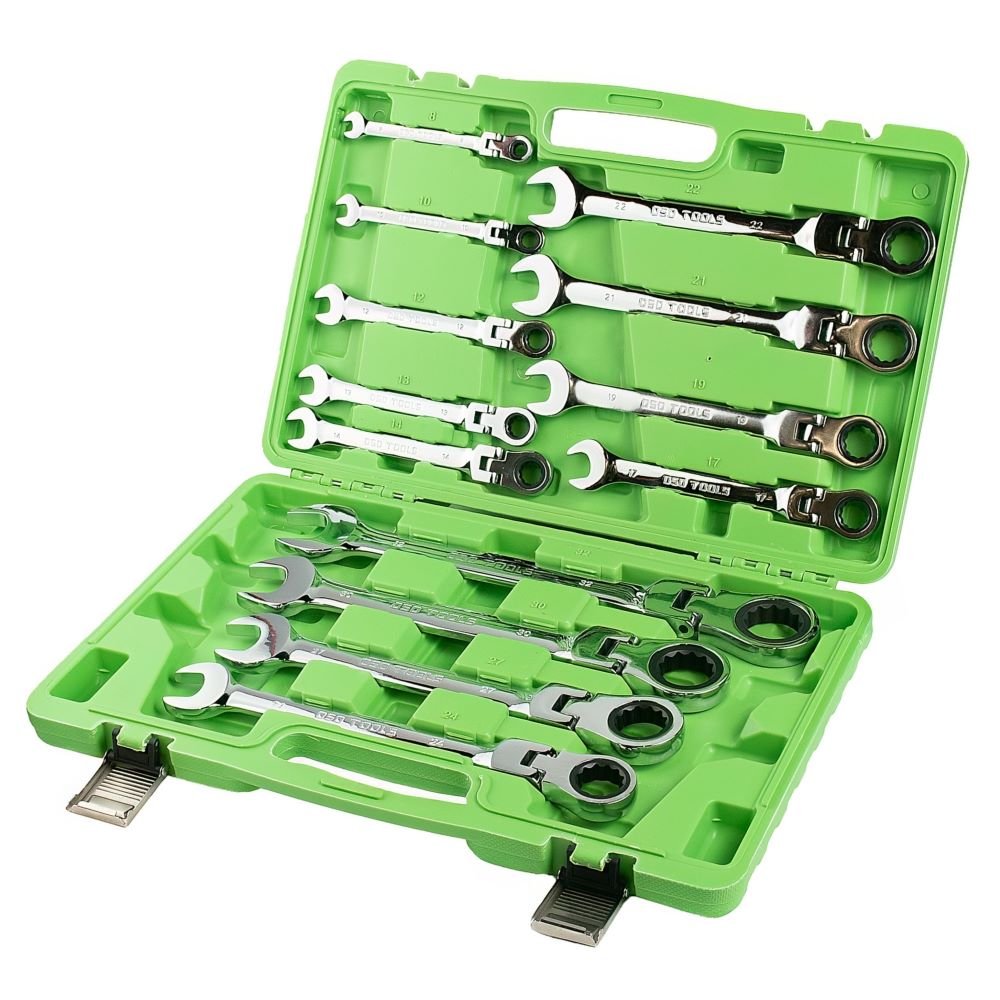 DSD TOOLS 13PC METRIC FLEX GEAR RATCHET COMBINATION WRENCH SET DS1058 image 0