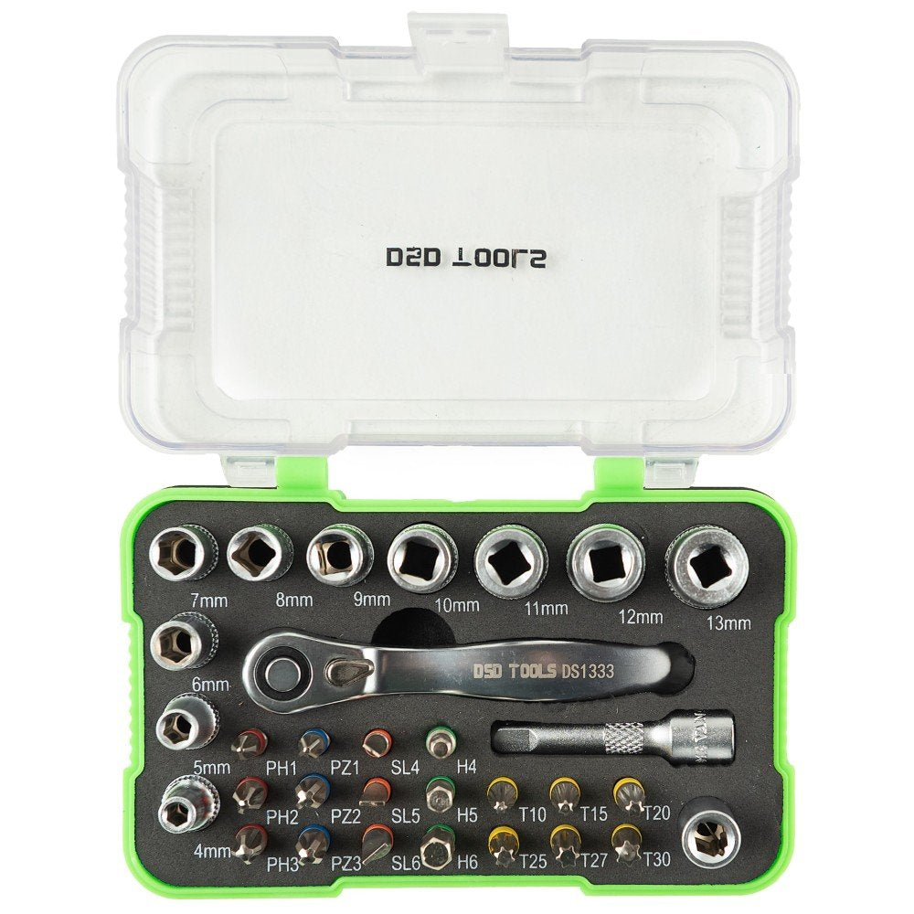DSD TOOLS 31PC 1/4" DR SOCKET &amp; BIT SET DS1333 image 2