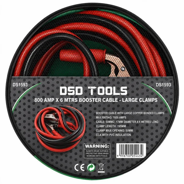 800 AMP X 6 MTRS BOOSTER CABLE - LARGE CLAMPS