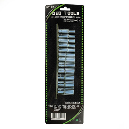 DSD TOOLS 12PC 3/8" DR 6PT DEEP SAE SOCKETS ON RAIL  DS1305 image 2