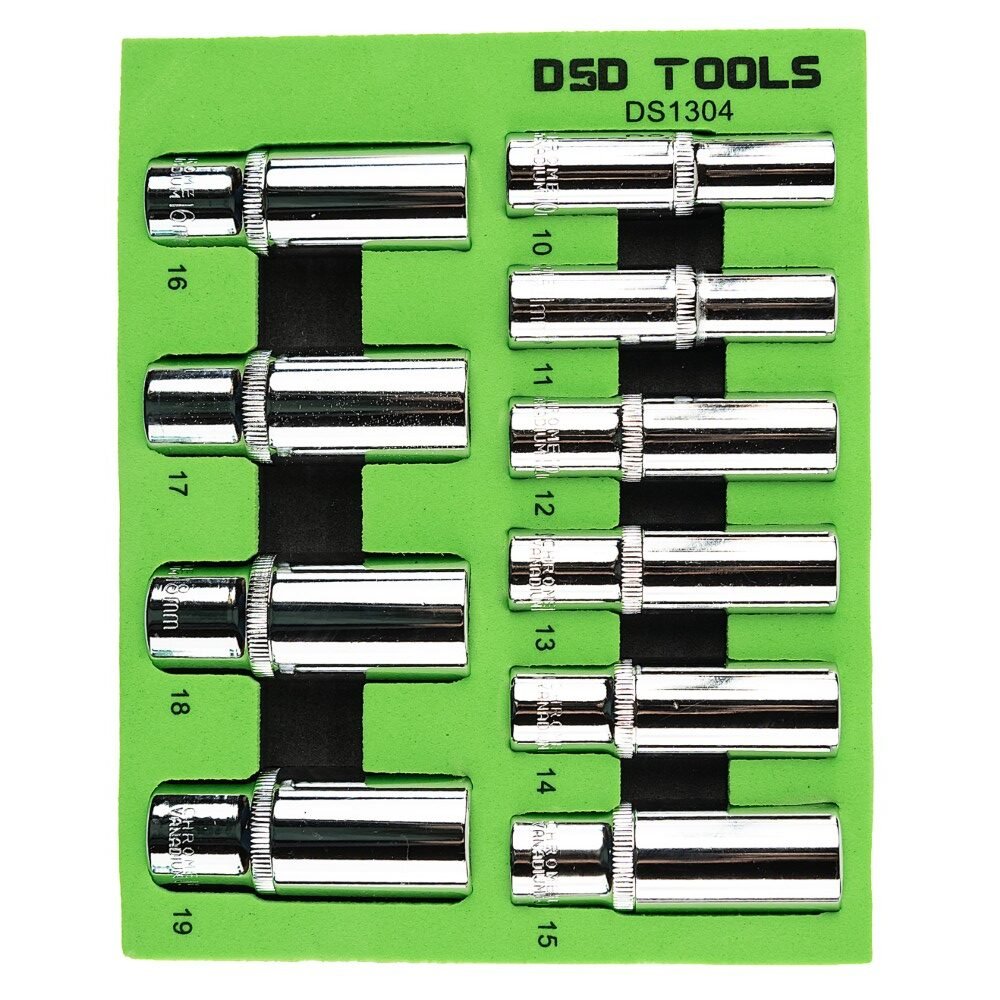 DSD TOOLS 10PC 3/8" DR DEEP SOCKETS 10-19MM DS1304 image 0