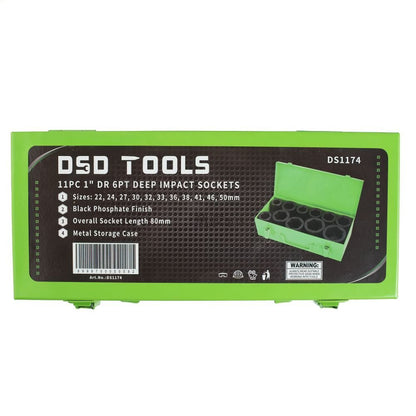 DSD TOOLS 11PC 1" DR 6PT DEEP IMPACT SOCKETS DS1174 image 4