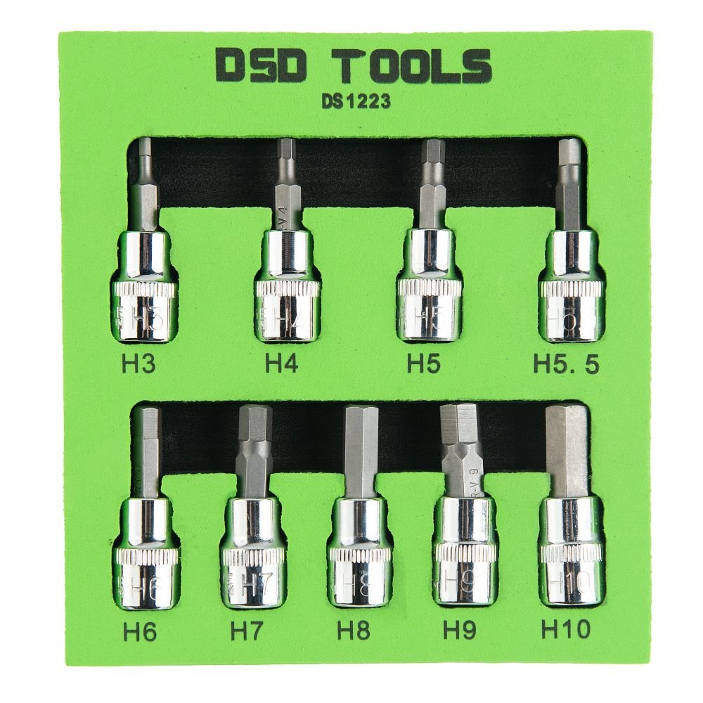 DSD TOOLS 9PC 3/8" DR HEX BIT SOCKETS 48MM DS1223 image 0
