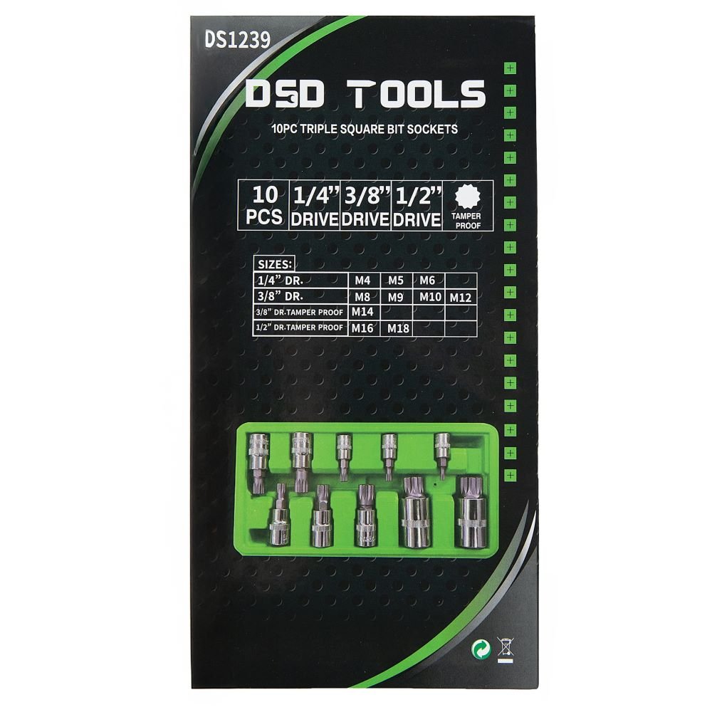 DSD TOOLS 10PC TRIPLE SQUARE BIT SOCKETS DS1239 image 4