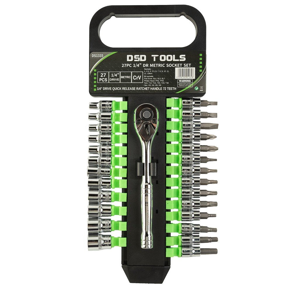 DSD TOOLS 27PC 1/4" DR METRIC SOCKET SET DS1335 image 0