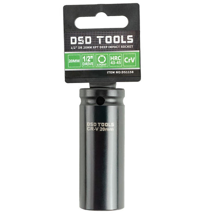 DSD TOOLS 1/2 DR 20MM 6PT DEEP IMPACT SOCKET DS1158 image 0