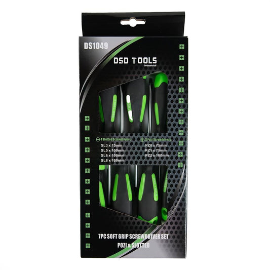 DSD TOOLS 7PC SOFT GRIP SCREWDRIVER SET POZI &amp; SLOTTED DS1049 image 1